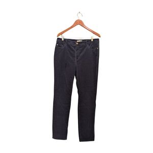 Coldwater Creek Indigo Blue Corduroy Tummy Control Straight Leg Pants 12 L